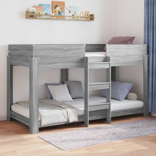 vidaXL Lit Superpos&eacute; pour Enfants Gris Sonoma 100 x 190 cm