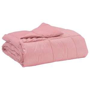 vidaXL Duvet d'&eacute;t&eacute; simple Matelass&eacute; Rose 135 x 200 cm Microfibre