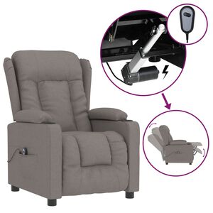 vidaXL Fauteuil inclinable &eacute;lectrique Taupe Tissu