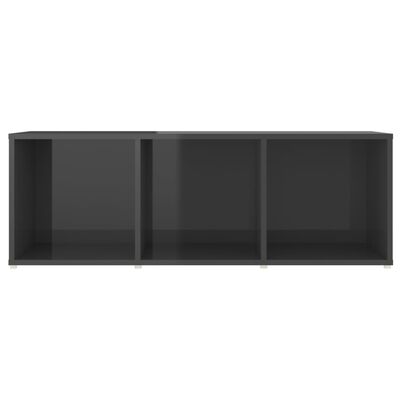 vidaXL Meuble TV gris brillant 107x35x37 cm bois d’ingénierie