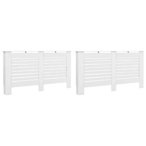 vidaXL Cache-radiateurs 2 pcs Blanc 152x19x81,5 cm MDF