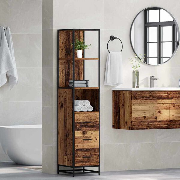 vidaXL Ensemble de mobilier de salle de bain avec tiroir Bois Ancien
