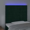 vidaXL T&ecirc;te de lit &agrave; LED Vert fonc&eacute; 100x5x118/128 cm Velours
