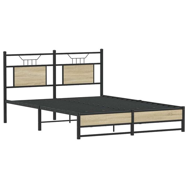 vidaXL Cadre de lit sans matelas ch&ecirc;ne sonoma 140x200 cm