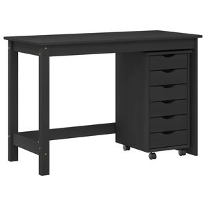 vidaXL Ensemble bureau et cabinet roulant MOSS 2 pcs Noir