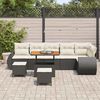 vidaXL Ensemble de canap&eacute; de jardin 9 pcs Noir et Cr&egrave;me Poly Rattan