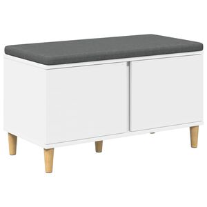 vidaXL Banc d'entr&eacute;e Blanc 80 x 38 x 46 cm Bois Ing&eacute;nierie et Tissu