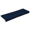 vidaXL Tapis d'escalier autocollants 15 pièces 65 x 21 x 4 cm Bleu marine Bord rectangulaire