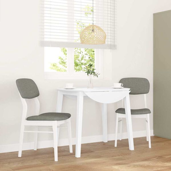 vidaXL Chaises à manger coussins 2 pcs blanc bois massif caoutchouc