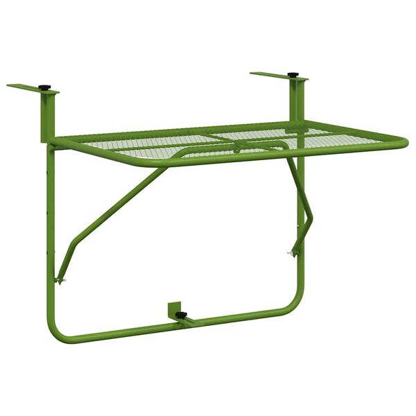 vidaXL Table de balcon Vert 60x40 cm Acier