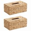 vidaXL Housses de bo&icirc;te &agrave; tissues 2 pc Jacinthe d'eau Naturel
