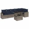 vidaXL Ensemble de canap&eacute; de jardin 7 pcs avec coussins gris r&eacute;sine tress&eacute;e