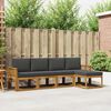 vidaXL Ensemble de canap&eacute;s d'ext&eacute;rieur 5 pcs Naturel et Anthracite