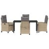 vidaXL Ensemble de salle &agrave; manger pour jardin 5 pcs Beige polyrotin