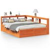 vidaXL Lit biblioth&egrave;que sans matelas cire marron 150x200 cm pin massif