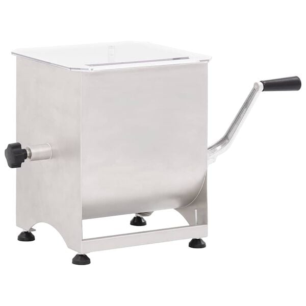 vidaXL M&eacute;langeur de viande avec bo&icirc;te de vitesse Argent&eacute; Inox
