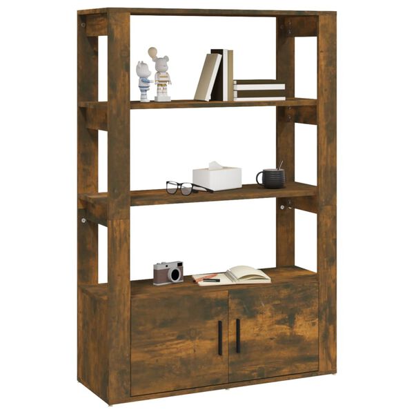 vidaXL Buffet Ch&ecirc;ne fum&eacute; 80x30x119,5 cm Bois d'ing&eacute;nierie