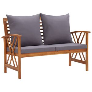 vidaXL Banc de jardin avec coussins 119 cm Bois solide d'acacia