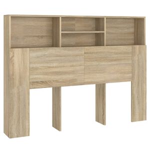 vidaXL Armoire &agrave; t&ecirc;te de lit Ch&ecirc;ne Sonoma 140x19x103,5 cm