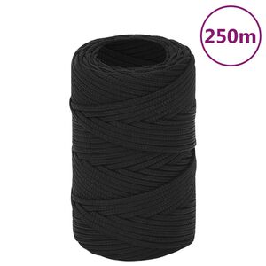 vidaXL Corde de bateau Noir complet 2 mm 250 m Polypropyl&egrave;ne