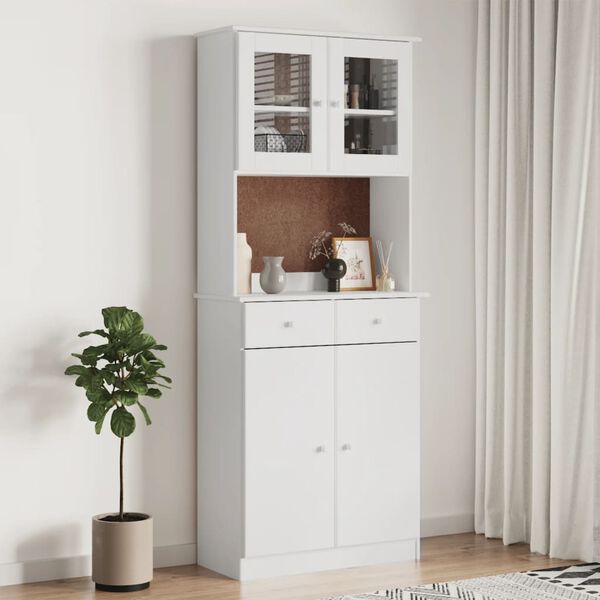vidaXL Buffet ALTA blanc 77x35x188 cm bois massif de pin