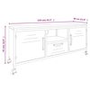 vidaXL Meuble TV Noir 110x30x43 cm Fer et bois de pin massif