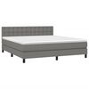 vidaXL Sommier &agrave; lattes de lit avec matelas Gris fonc&eacute; 180x200cm Tissu