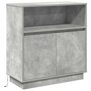 vidaXL Buffet LED Gris b&eacute;ton 71 x 34,5 x 75 cm Bois d'ing&eacute;nierie