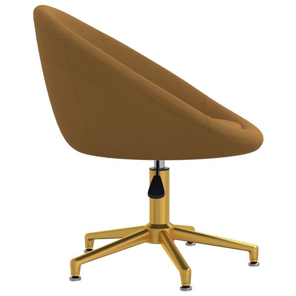 vidaXL Chaise pivotante de bureau Marron Velours