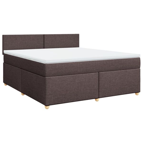 vidaXL Sommier &agrave; lattes de lit avec matelas Marron fonc&eacute; 180x200 cm