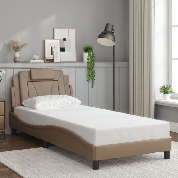 vidaXL Cadre de lit Viana avec LED sans matelas cappuccino 90x190 cm