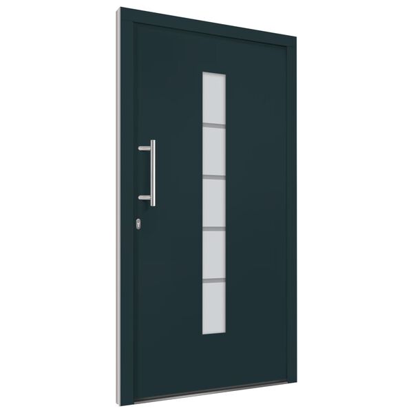 vidaXL Porte d'entr&eacute;e Aluminium et PVC Anthracite 100x210 cm