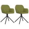 vidaXL Chaises pivotantes &agrave; manger lot de 2 Vert clair Velours