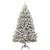 vidaXL Sapin de No&euml;l artificiel Vert et blanc 300 cm PVC et m&eacute;tal