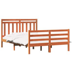 vidaXL Cadre de lit avec t&ecirc;te de lit Cire marron 160 x 200 cm