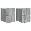 vidaXL Cabinet de chevet mural 2 pc Sonoma gris 33 x 34,5 x 43 cm