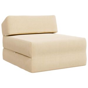 vidaXL Canap&eacute;-lit pliable Cr&egrave;me 60 x 70 x 41 cm Tissu