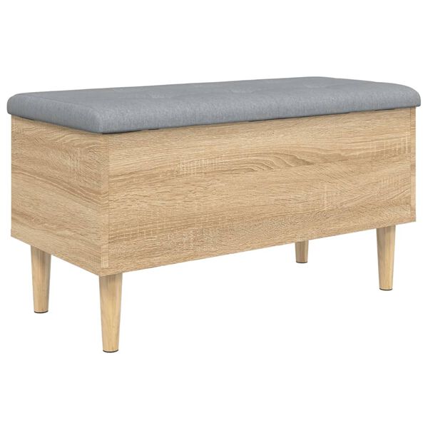 vidaXL Banc de rangement ch&ecirc;ne sonoma 82x42x46 cm bois d'ing&eacute;nierie