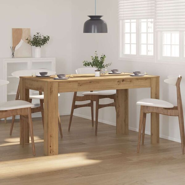 vidaXL Table à manger chêne artisanal 140x74,5x76 cm bois d'ingénierie