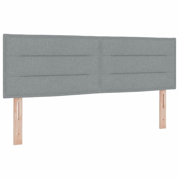 vidaXL T&ecirc;te de lit avec t&ecirc;te de lit Gris clair 144 cm Cuir synth&eacute;tique