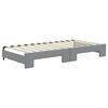 vidaXL Lit de jour avec gigogne et matelas gris clair 100x200 cm tissu
