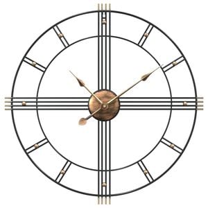 vidaXL Horloge murale noir &Oslash;60 cm fer