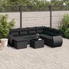 vidaXL Salon de jardin 8 pcs avec coussins noir r&eacute;sine tress&eacute;e