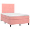 vidaXL Sommier &agrave; lattes de lit avec matelas Rose 120x200 cm Velours