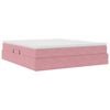 vidaXL Lit avec rangement et matelas Rose 180 x 200 cm Velours