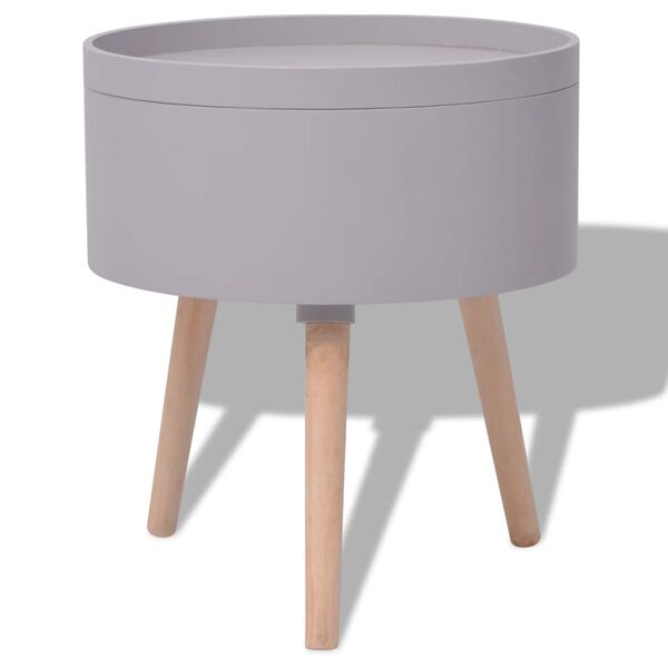 vidaXL Table auxiliaire avec plateau rond 39,5 x 44,5 cm Gris