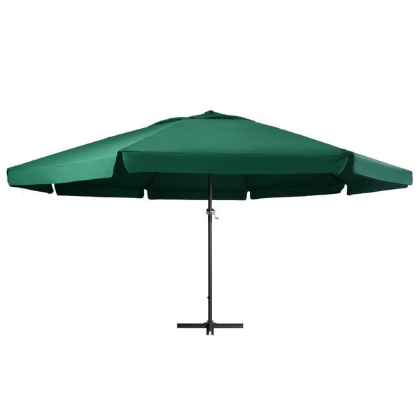 vidaXL Parasol de jardin avec m&acirc;t en aluminium 600 cm vert