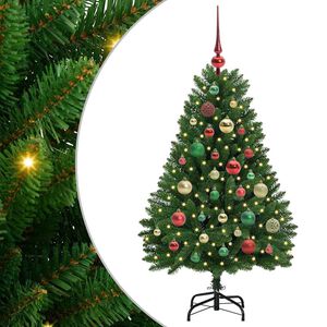 vidaXL Sapin de No&euml;l artificiel avec 150 LED Vert 120 cm PVC et m&eacute;tal