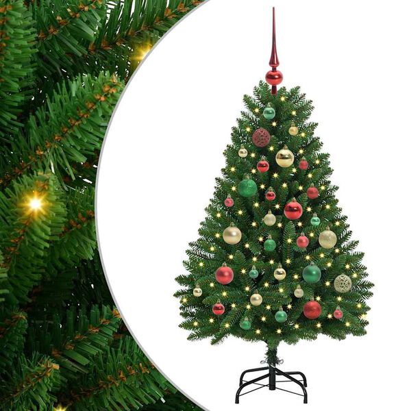 vidaXL Sapin de Noël artificiel avec 150 LED Vert 120 cm PVC et métal