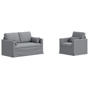 vidaXL Ensemble de Canap&eacute;s 2 pc Gris clair tissu